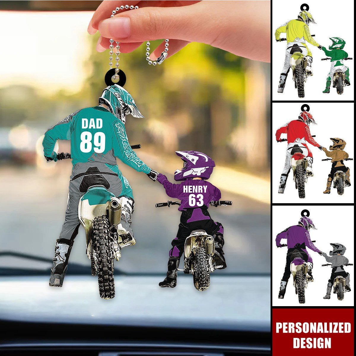 Personalized Motocross Racer Ornament-Dad And Kid Motocross Lovers Gift