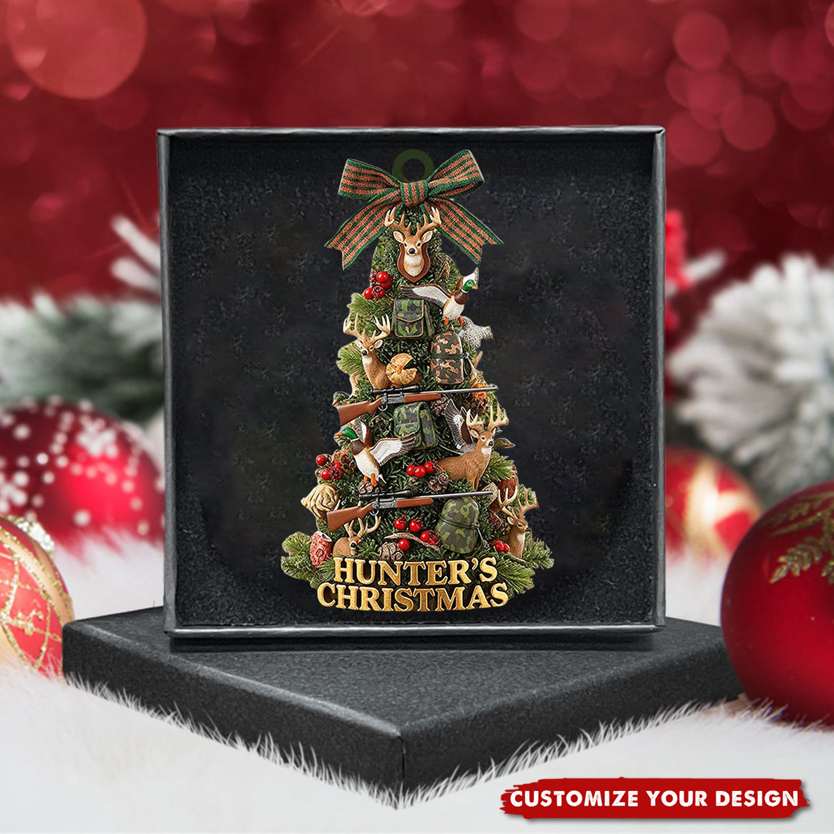 Personalized Name Hunter’s Christmas Ornament – Gift for Hunters and Outdoor Lovers