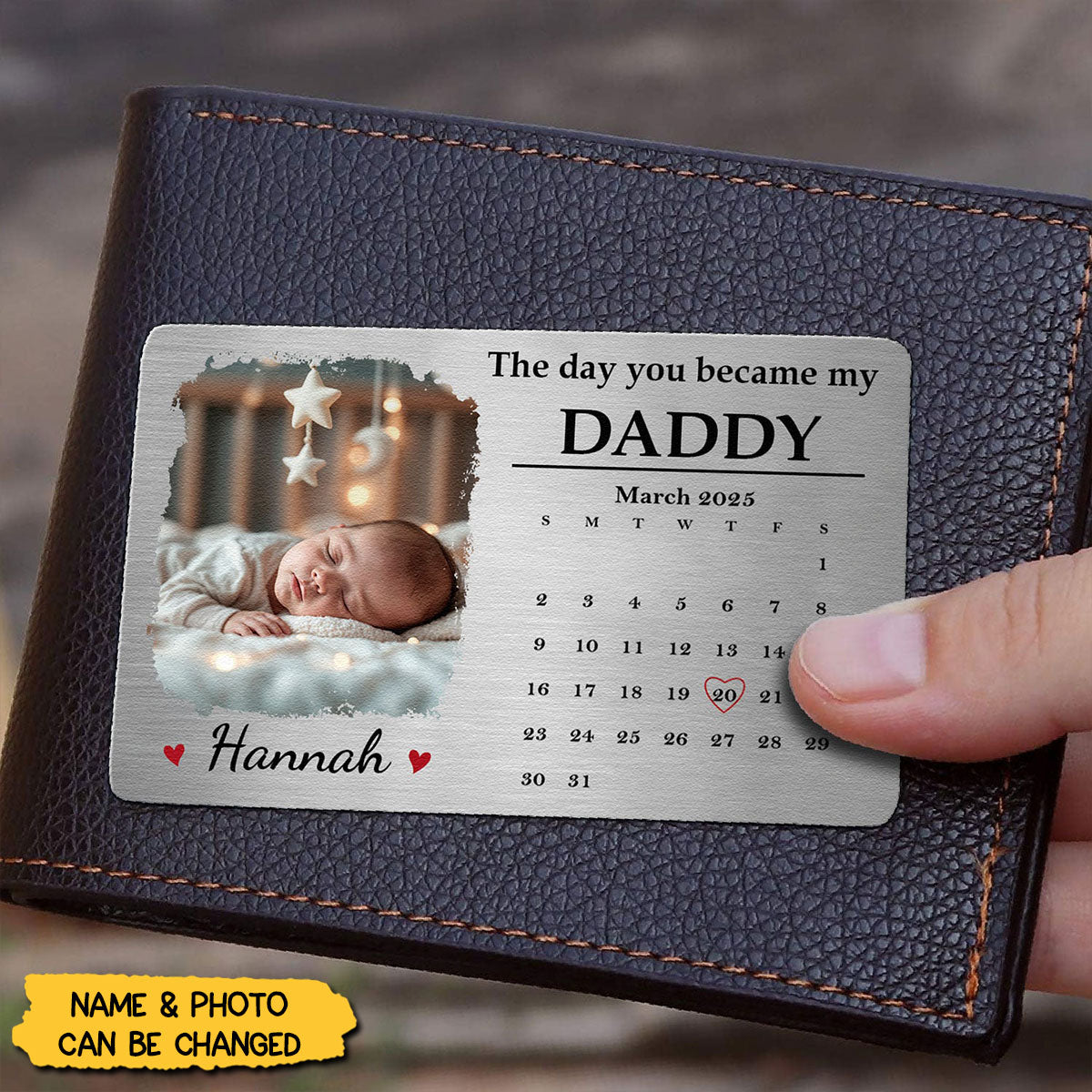 The Day You Became - Personalized Photo Wallet Card