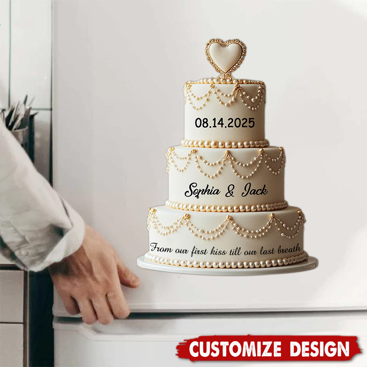 Personalized Cake Decal - Gift For Couple
