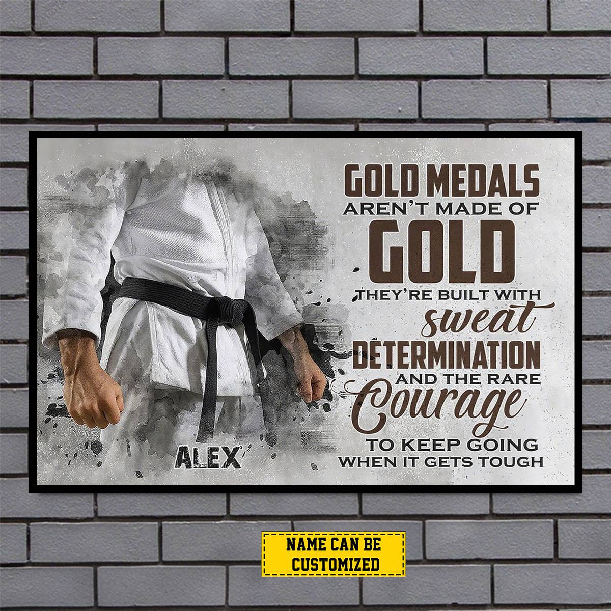 Personalized Jiu Jitsu Man Canvas Painting, Gold Medals Aren't Made Of Gold Wall Art Decor, Poster Gift For Jiu Jitsu Lovers