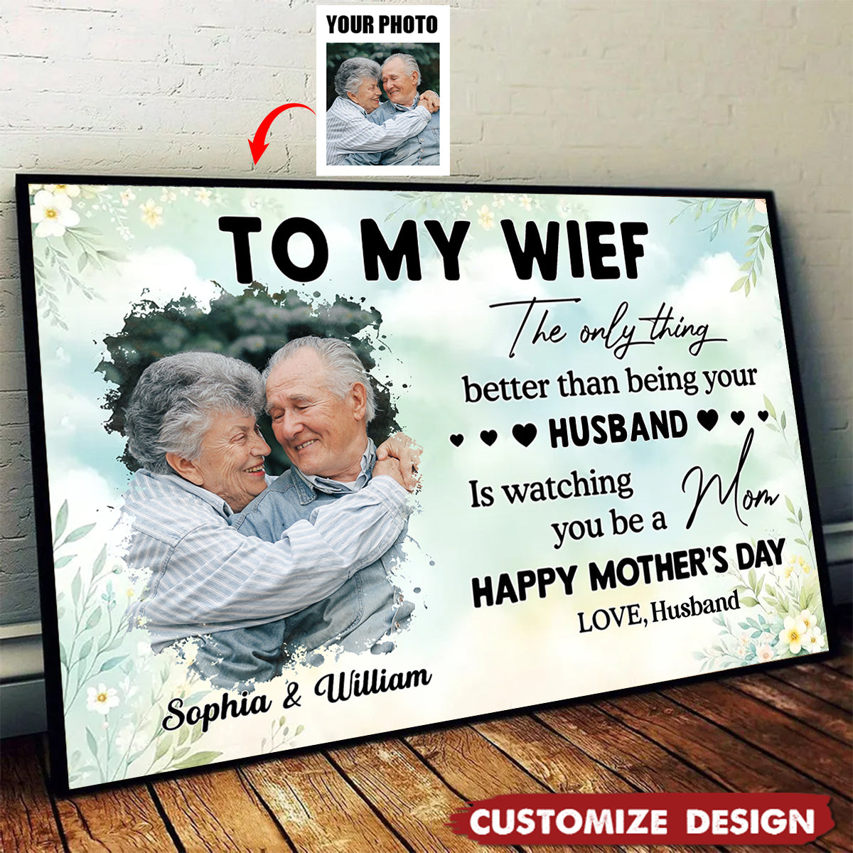 To My Wife From Husband - Personalized Photo Poster - Mother's Day Gift For Wife