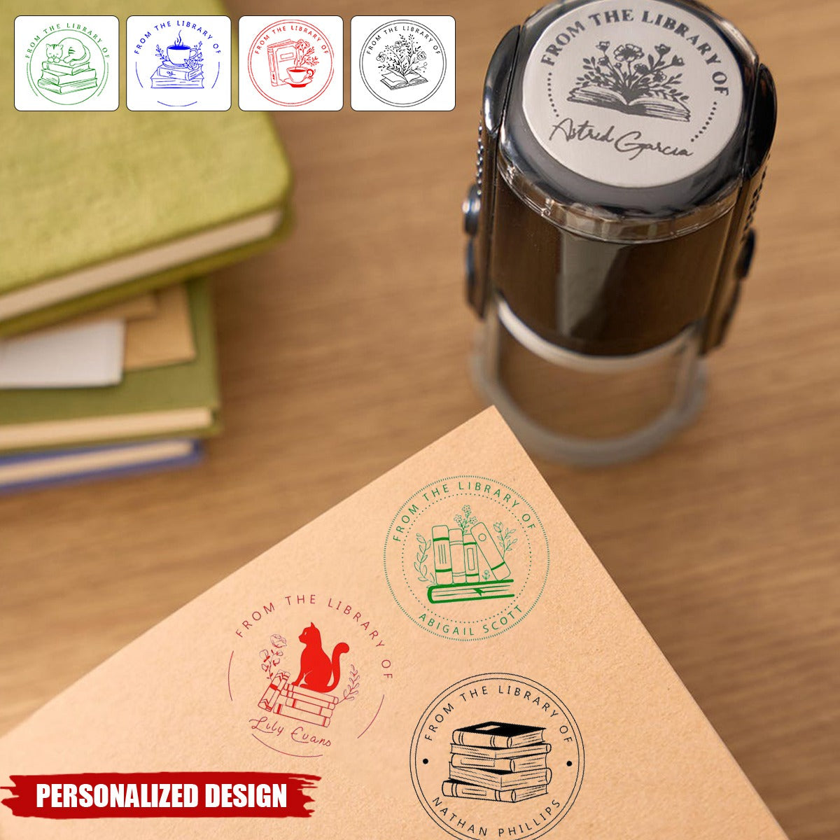From the Library of-Personalized Book Stamp-Book Lover Gift