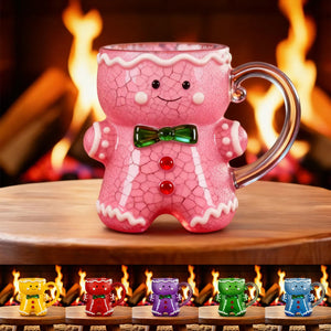 Gingerbread Man Colored Glass Cup