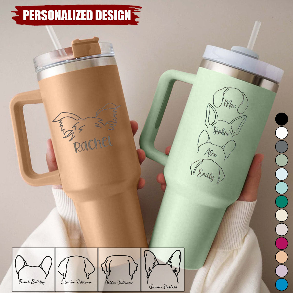 Personalized Dog/Cat Mom Tumbler-Gift For Pet Lovers
