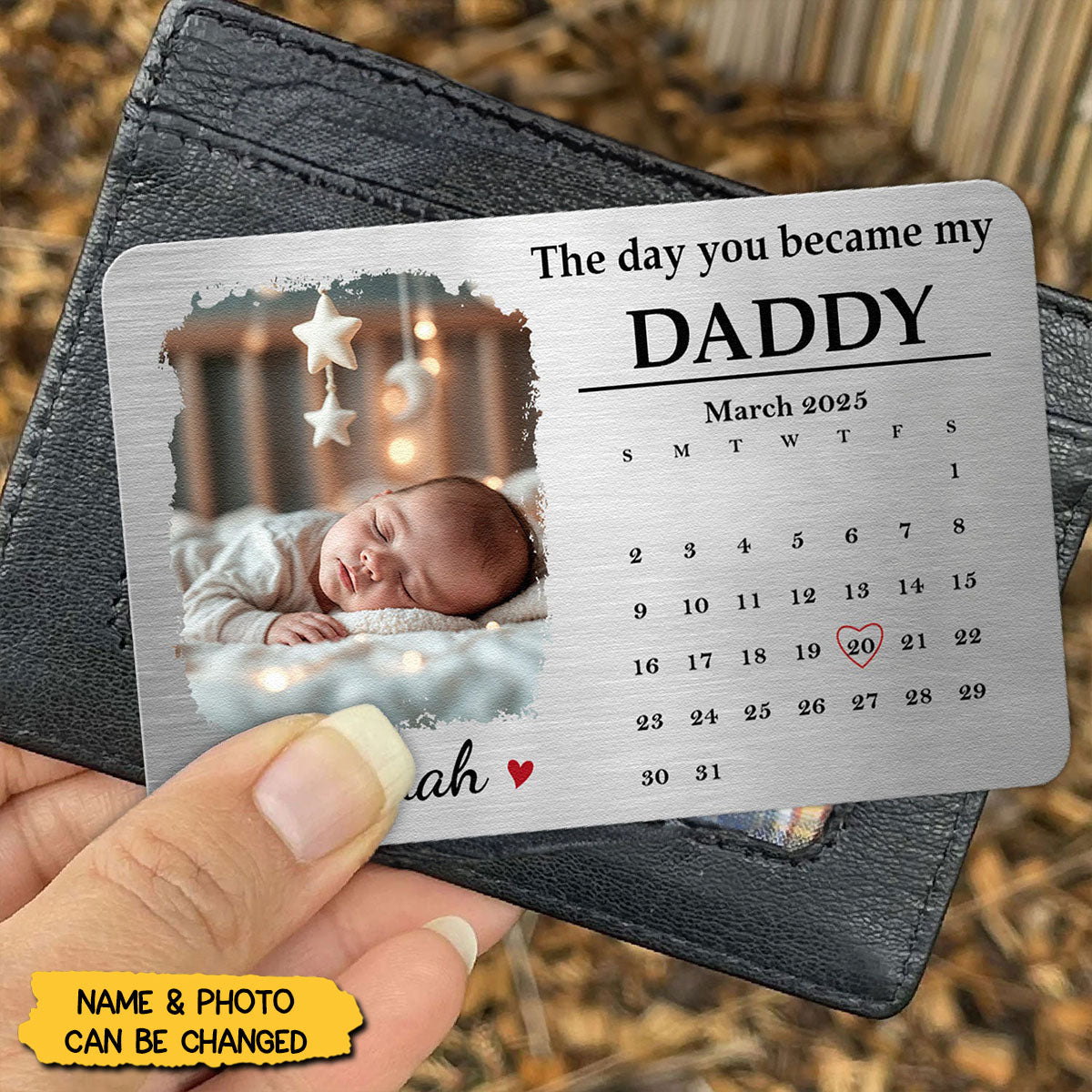 The Day You Became - Personalized Photo Wallet Card
