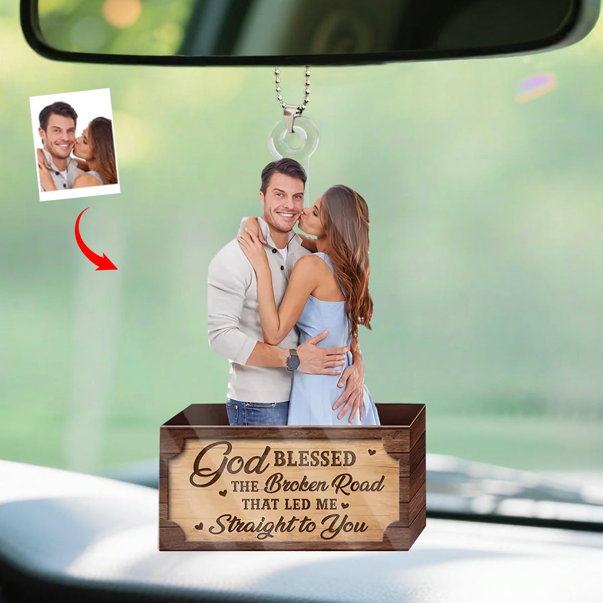 Custom Photo You Make My Heart Skip A Beat - Couple Personalized Custom Car Ornament - Christmas Gift For Husband Wife, Anniversary