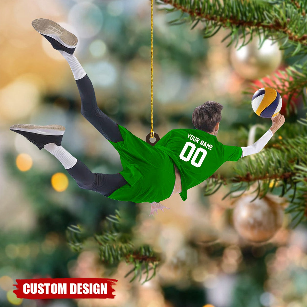 Personalized Volleyball Man Ornament, Volleyball Player Ornament, Custom Volleyball Gift, Volleyball Keepsake, Volleyball Christmas Gift