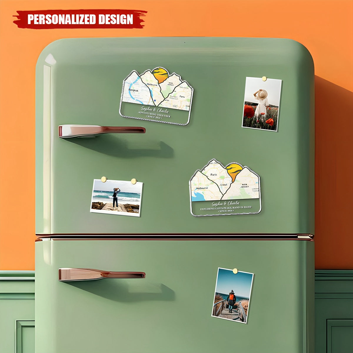 Adventure Together Mountain-Personalized Acrylic Magnet-Anniversary Valentine's Day Gift