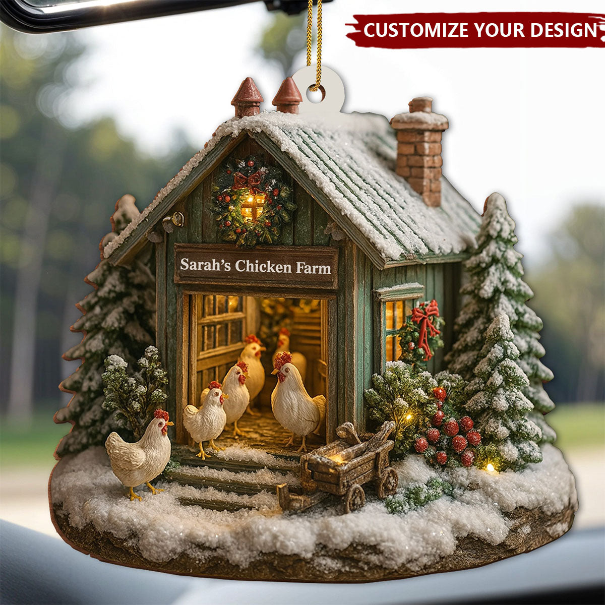 Welcome to Our Cozy Farm, Celebrate the Holiday Season, Personalized Custom Ornament