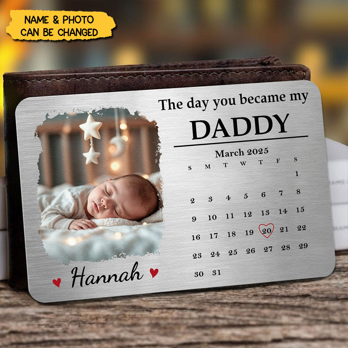 The Day You Became - Personalized Photo Wallet Card