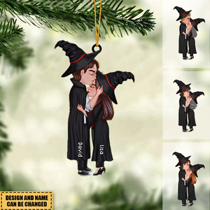 Withy/Witch/Magician/wizard Doll Couple Kissing Personalized Christmas Ornament