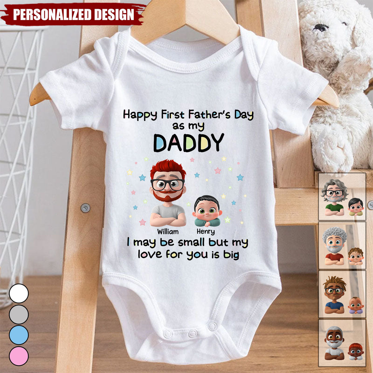 First Father Day With Baby-Personalized Baby Onesie