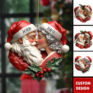 Personalized Romantic Santa And Mrs. Claus Christmas Ornament - Gift For Couple
