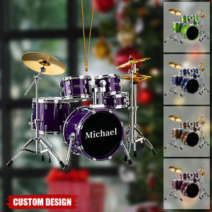 Personalized Drum Set Ornament - Drummer Gift, Music Lover Gift