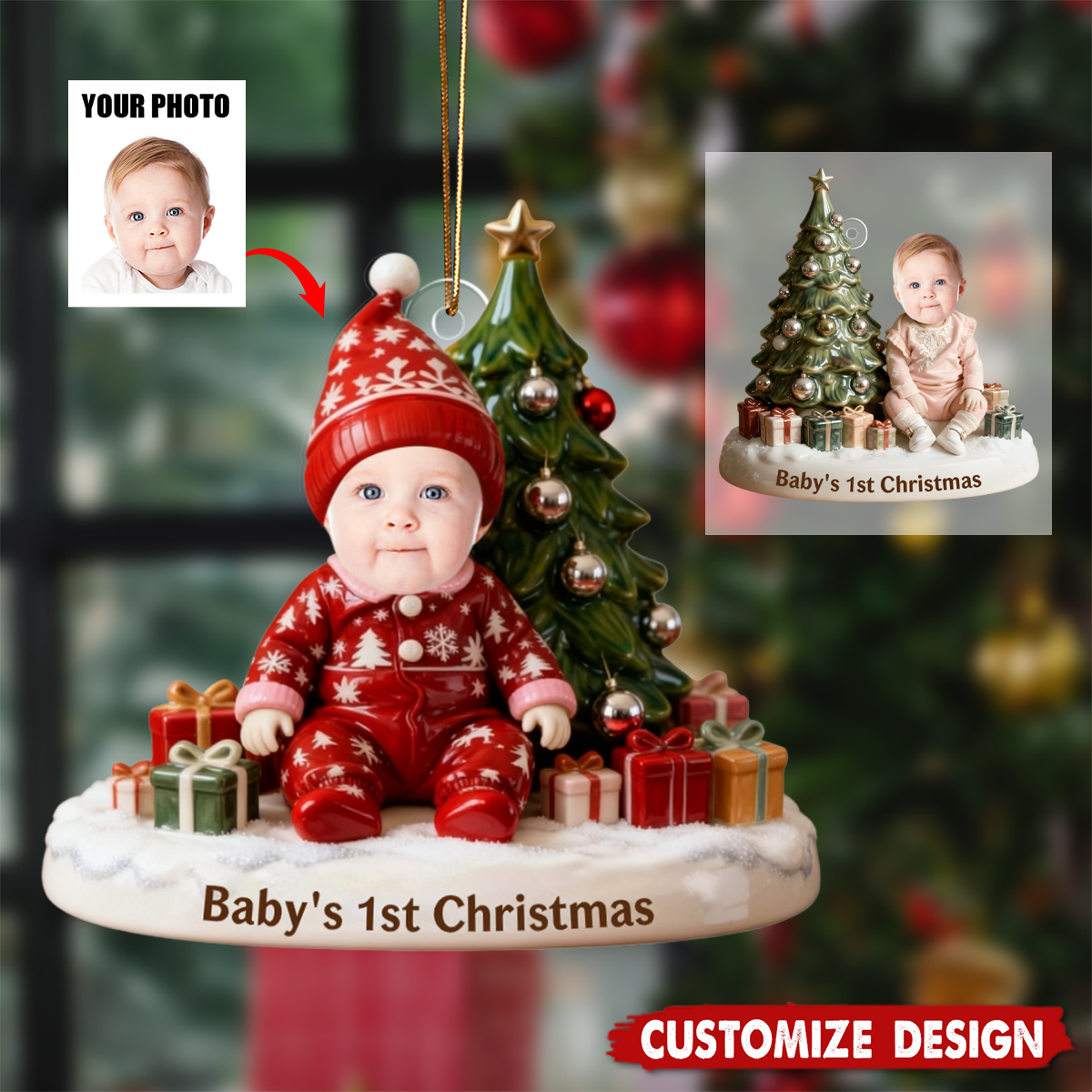 Personalized Baby 1st Christmas Ornament