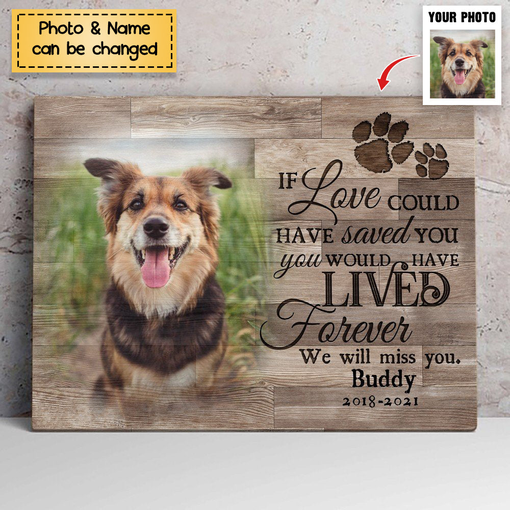 Personalized Dog Memorial Passing If Love Could Have Saved You Photo Poster