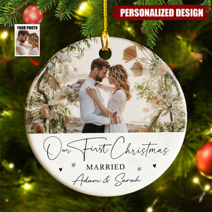 Personalised 1st Christmas as Mr and Mrs Ornament