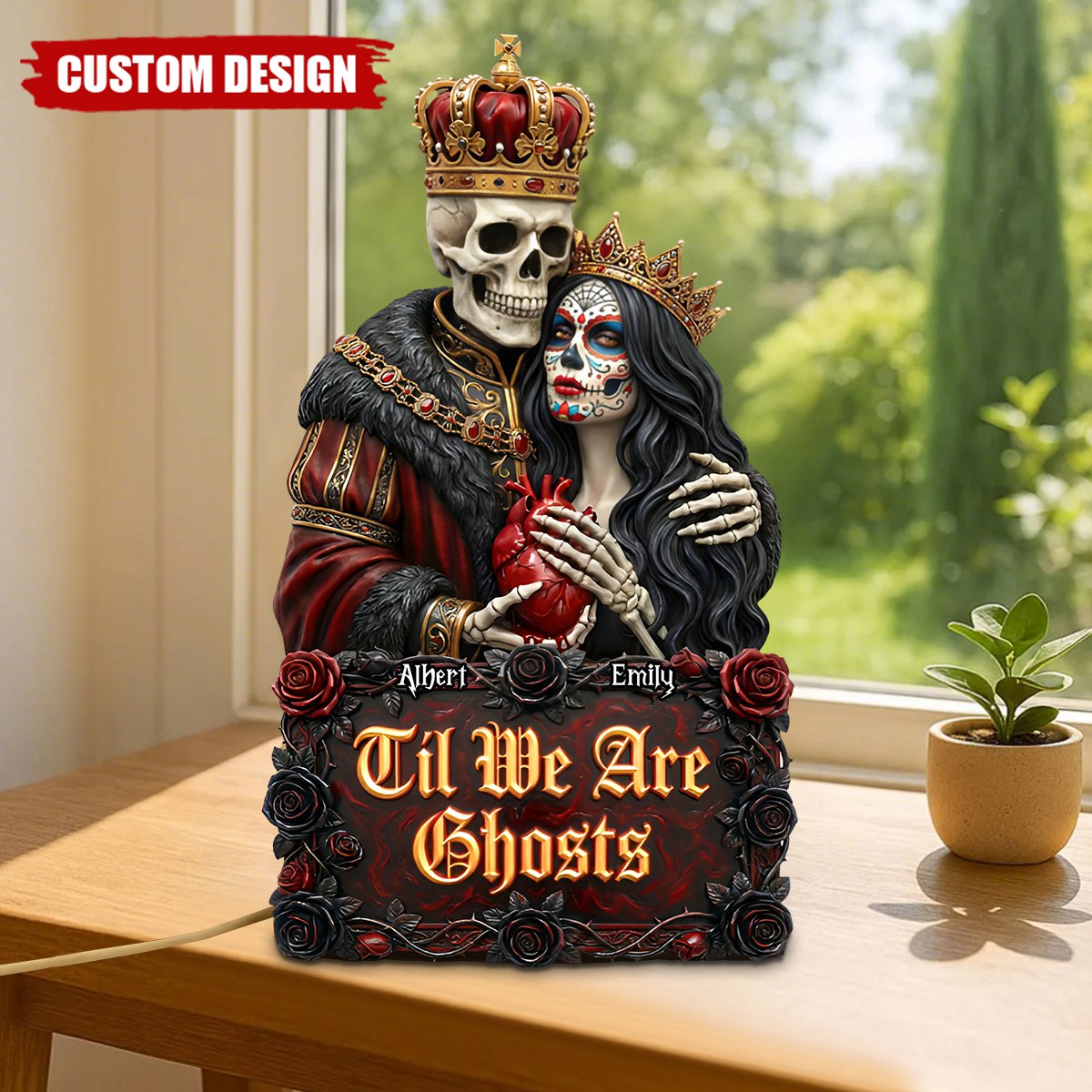 Gothic Skeleton Couple Acrylic Plaque – Personalized Gifts For Couple