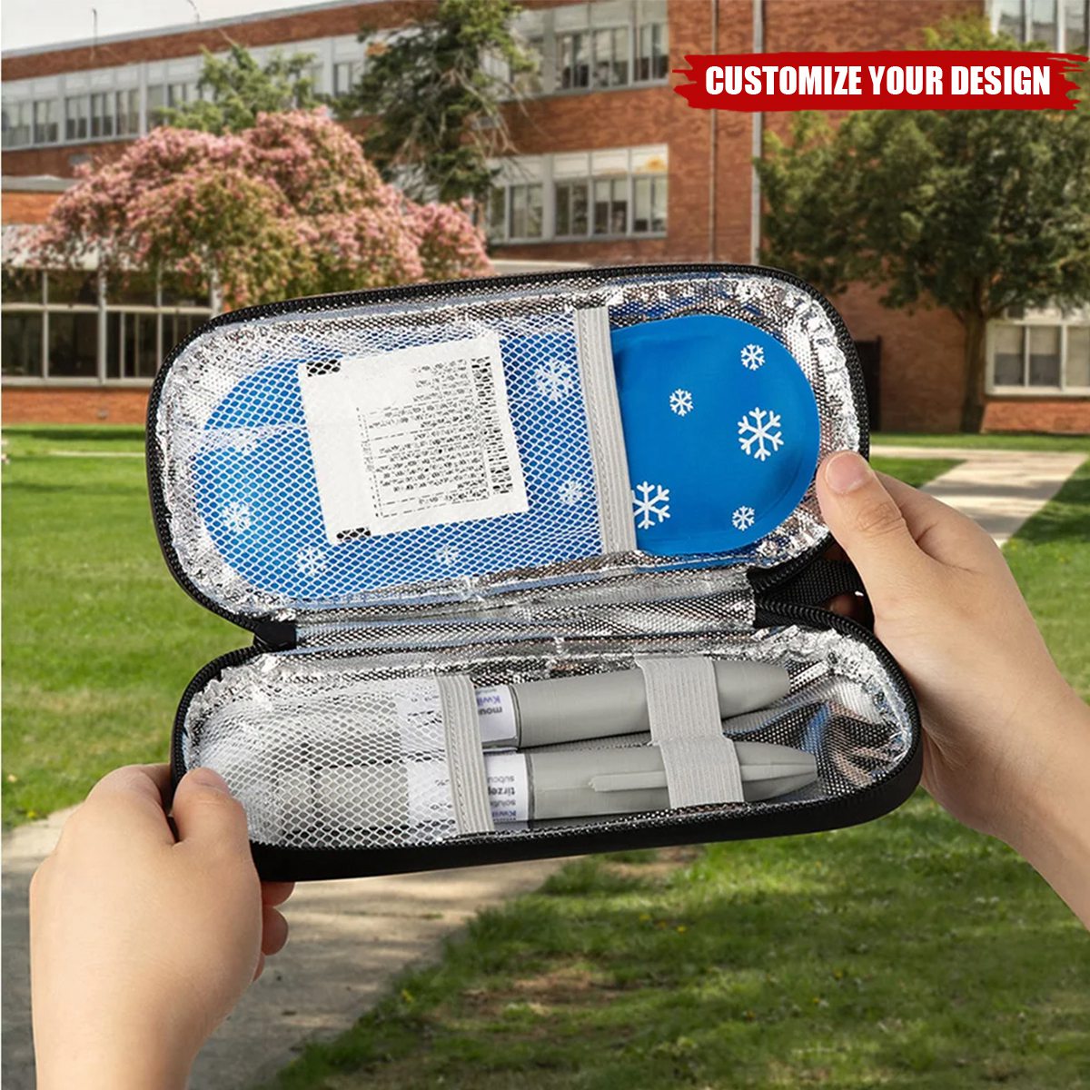 Personalised She Is A Fighter Bible Verses Insulated Insulin Pen Cooler Travel Case with Name Motivational Gift for Women Diabetics