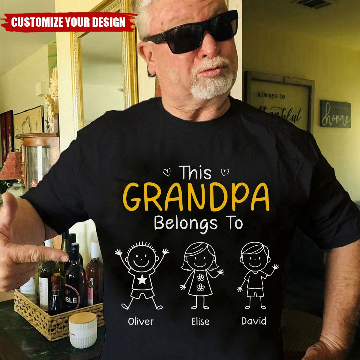 Custom Premium T-shirt - Personalized Birthday Gifts For Dad, Grandpa - Promoted To Grandpa