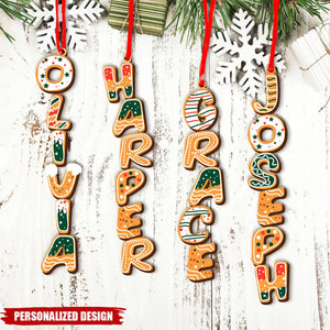 Personalized Gingerbread Letter Ornament Gift For Family