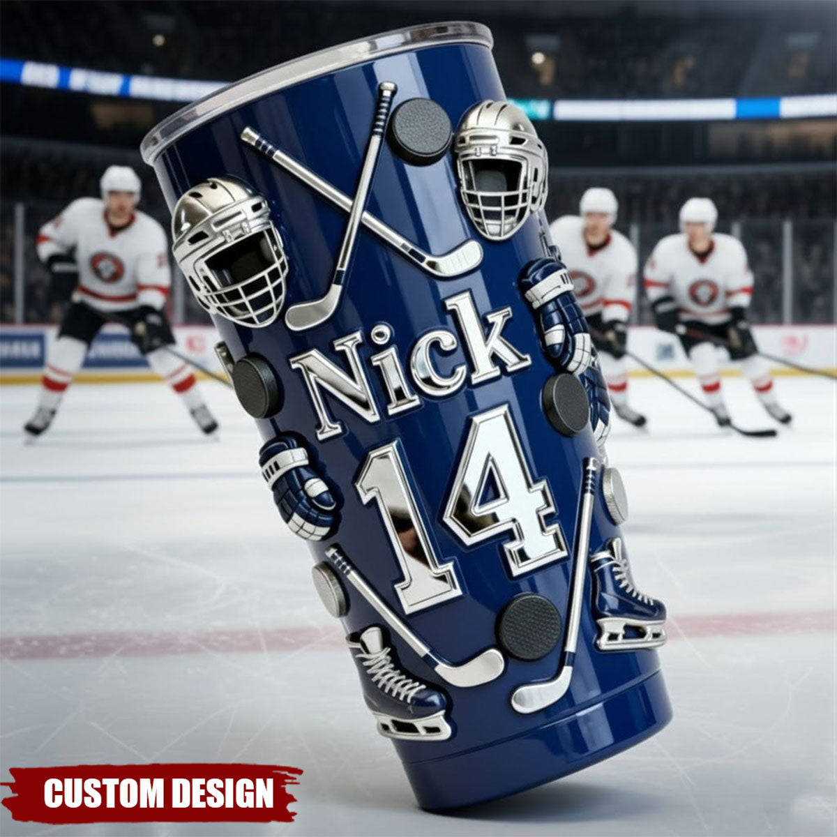 Personalized Ice Hockey Tumbler -Gift For Hockey Lover