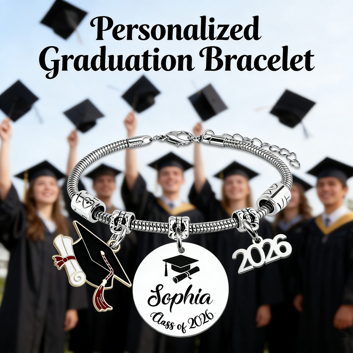 Personalized 2026 Graduation Bracelet - Graduation Gift For Graduates