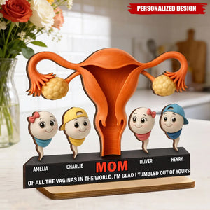 Mom I'm Glad I'm Tumbled Our Of Yours -Personalized Plaque - Mother's Day Gift for Mom, Wife