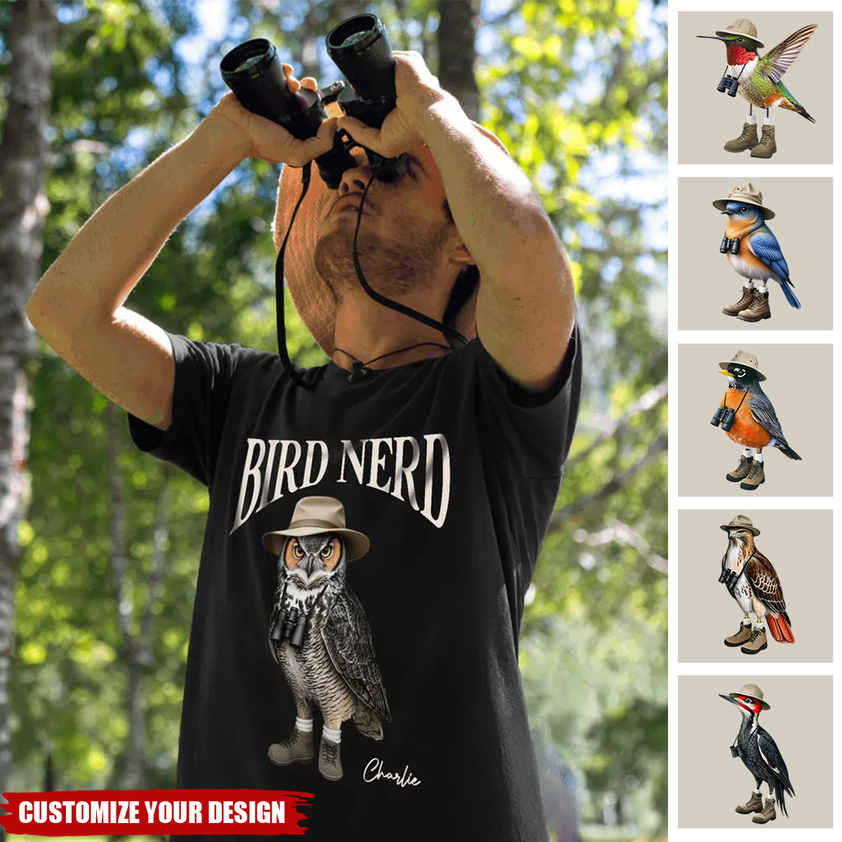 Bird Nerd Funny Bird Watcher Shirt, Twitcher Shirt, Gift for Bird Lover Personalized Shirt