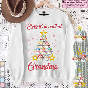 Personalized Snowman Kids Christmas Tree Sweatshirt