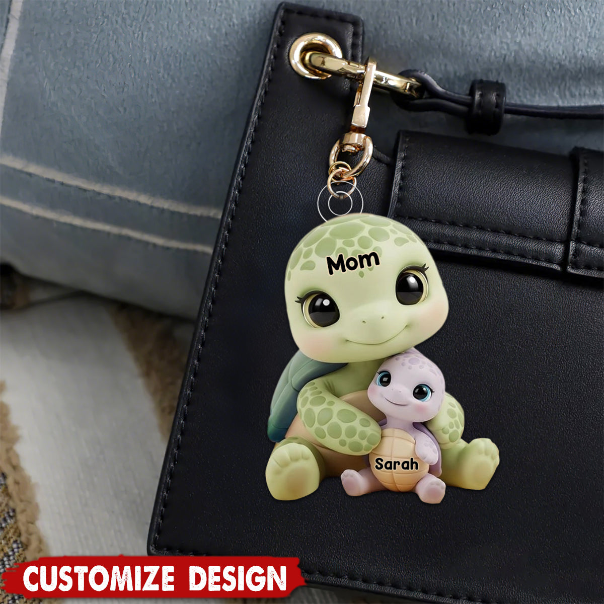 Mama Turtle - Personalized Mother Keychain