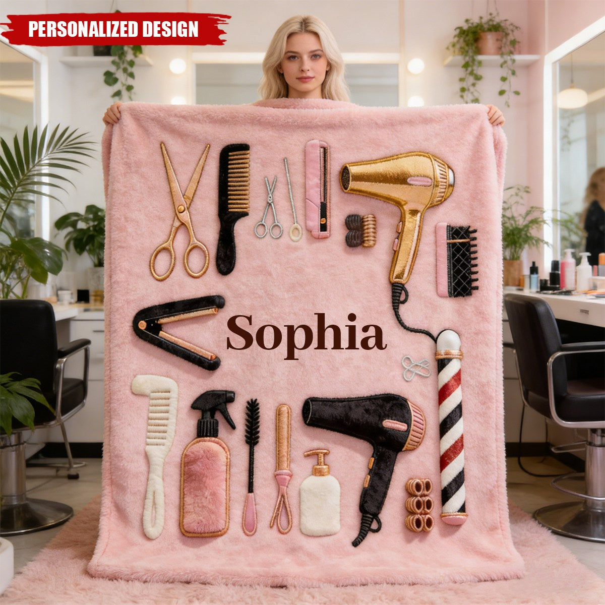 Proud Hair Stylist-Personalized Hairdresser Blanket