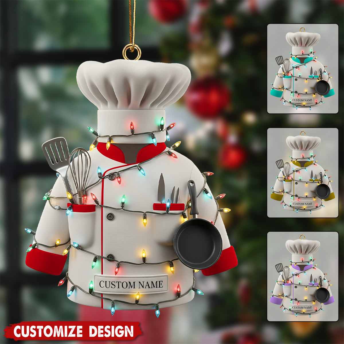 Personalized Chef Christmas Ornament - Gift for Foodies, Bakers & Culinary Artists