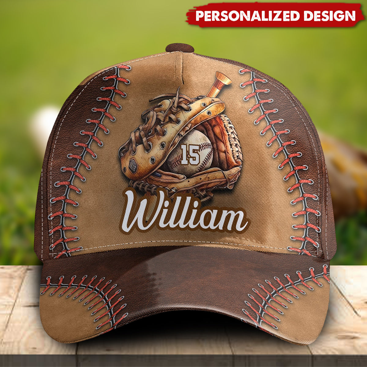 Love Baseball Proud Dad Son-Personalized Classic Cap