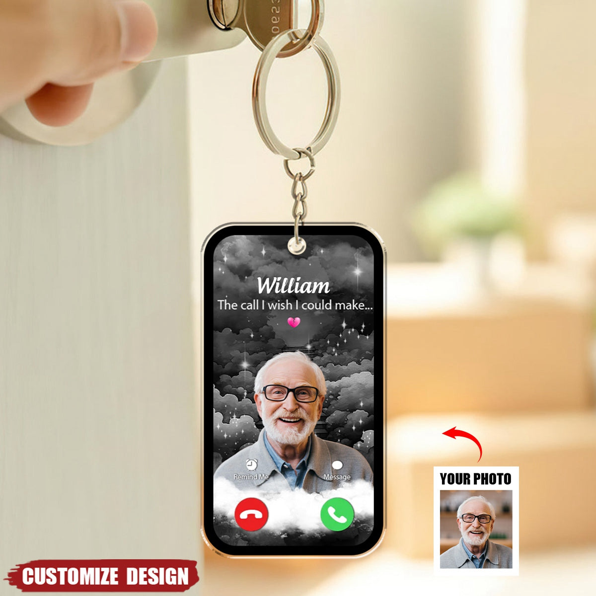 The Call I Wish I Could Take Memorial Gift Multiple Photos Inserted Personalized Acrylic Keychain