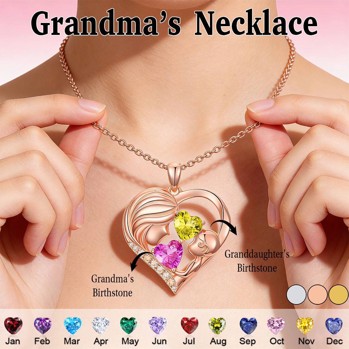 Personalized Birthstone Necklace- Mothers Day Gifts for Wife Girlfriend Sister