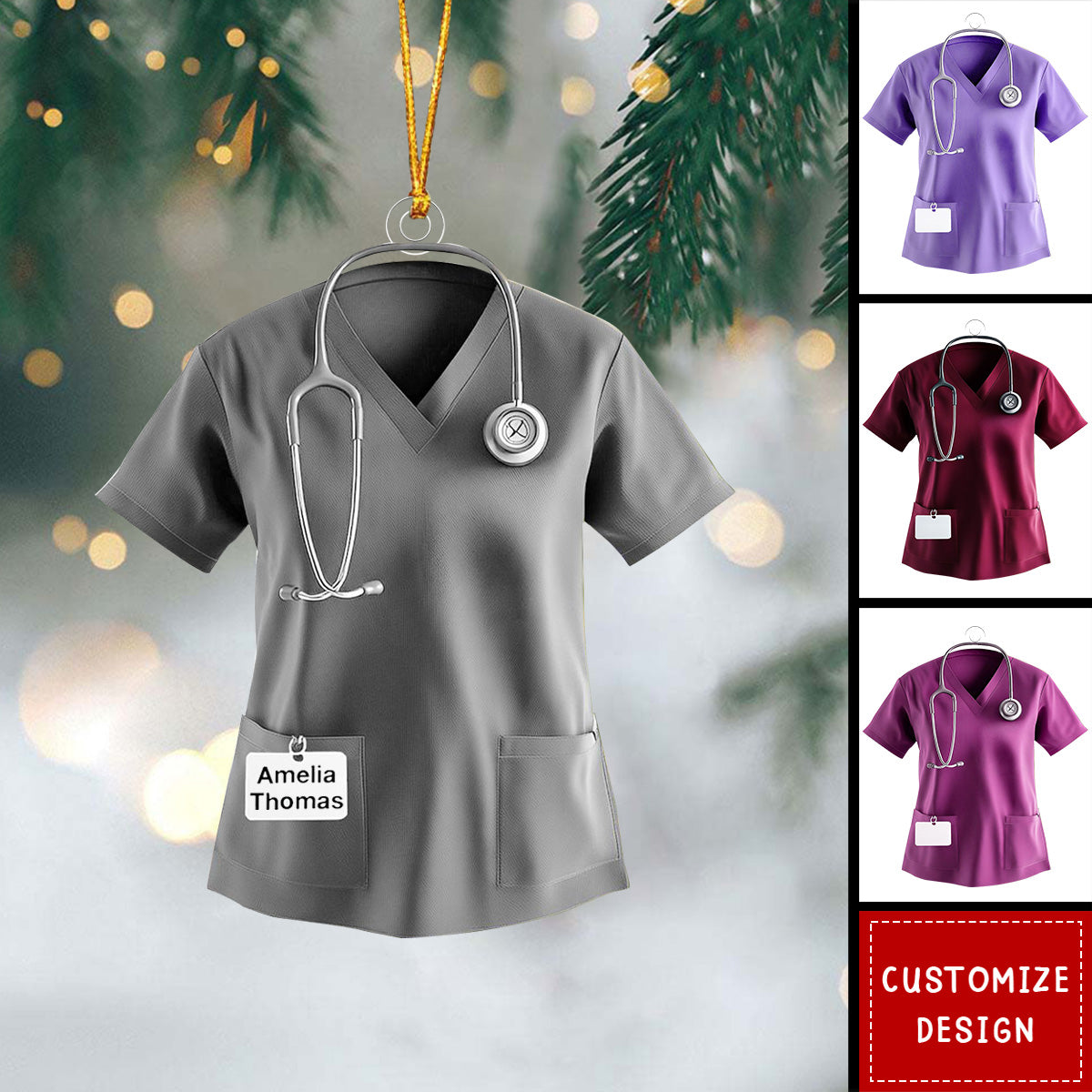 Personalized Scrub Acrylic Christmas Ornament-2024 New Release