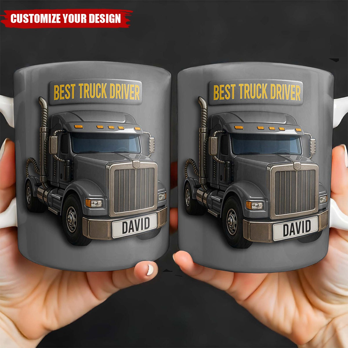 Best Truck Driver, Featuring A Classic Truck, Personalized Custom Coffee Mug, Gift For Truck Enthusiasts