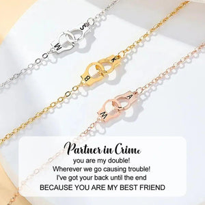 Personalized Handcuff Interlocking Infinity Double Initials Bracelet