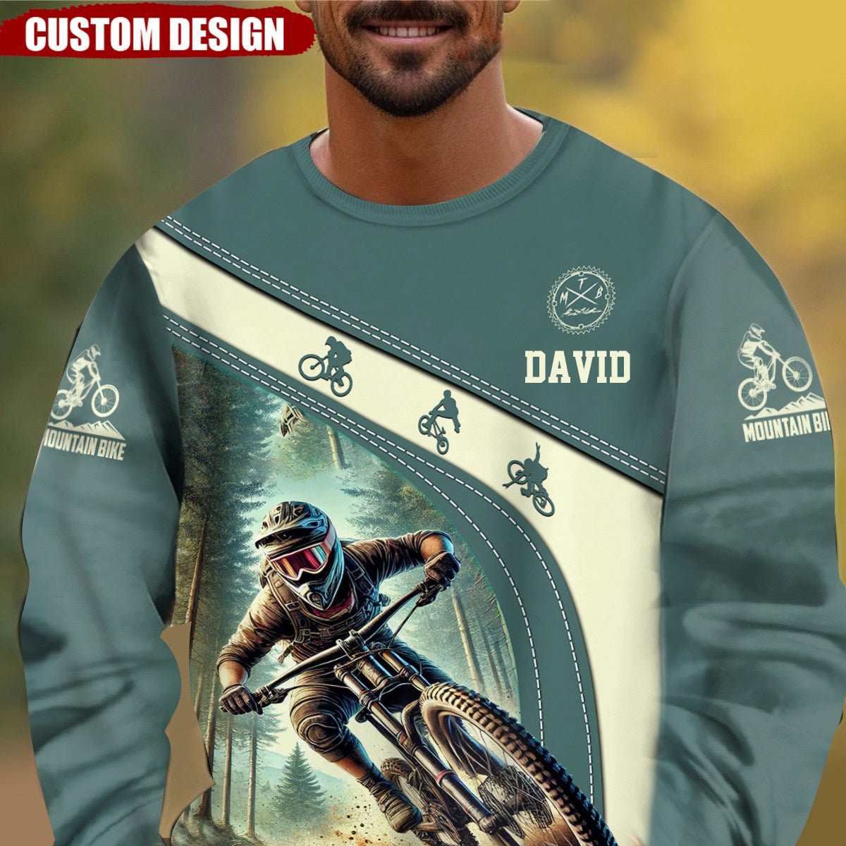 Personalized Name Mountain Bike Sweatshirt