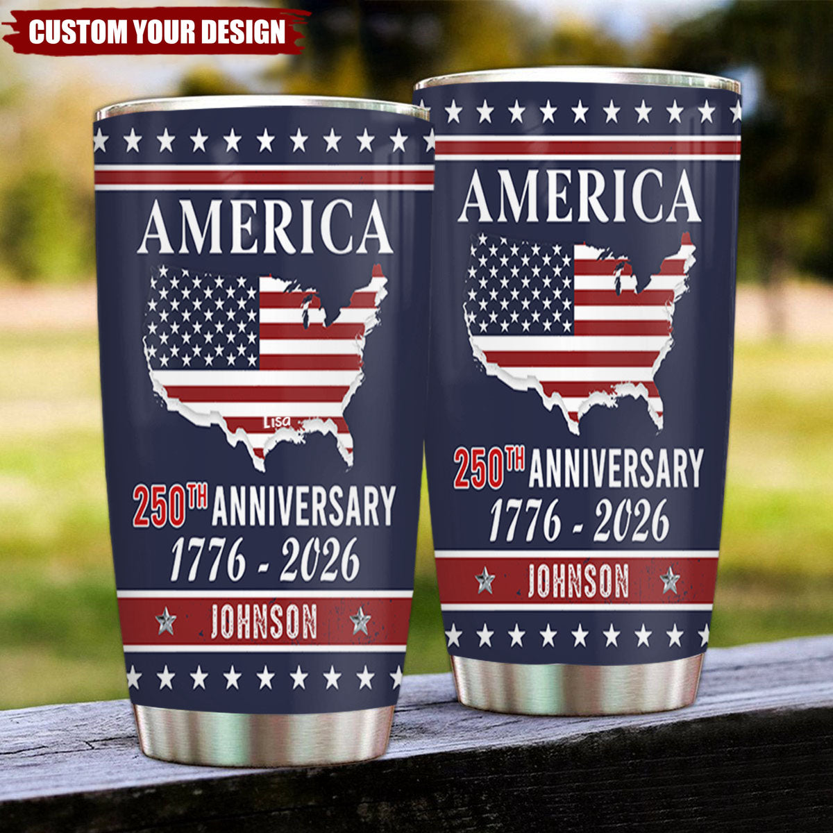 Personalized Name America 250th Anniversary Tumbler