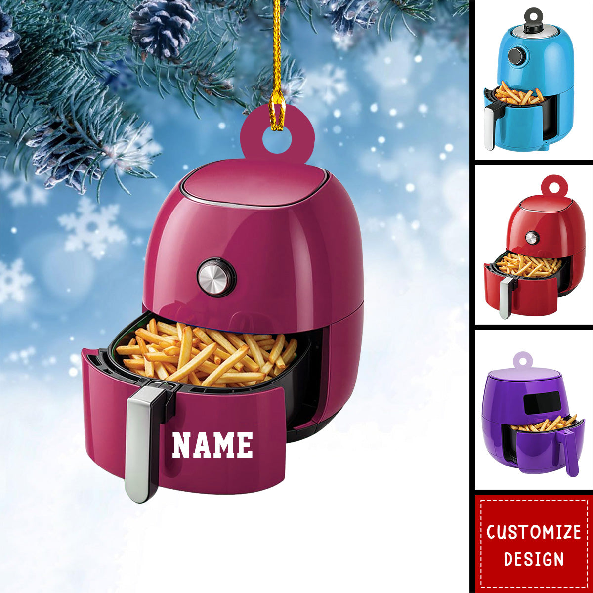 Personalized Air Fryer Christmas Ornament Gift For Cooking Lovers - 2024 New Release