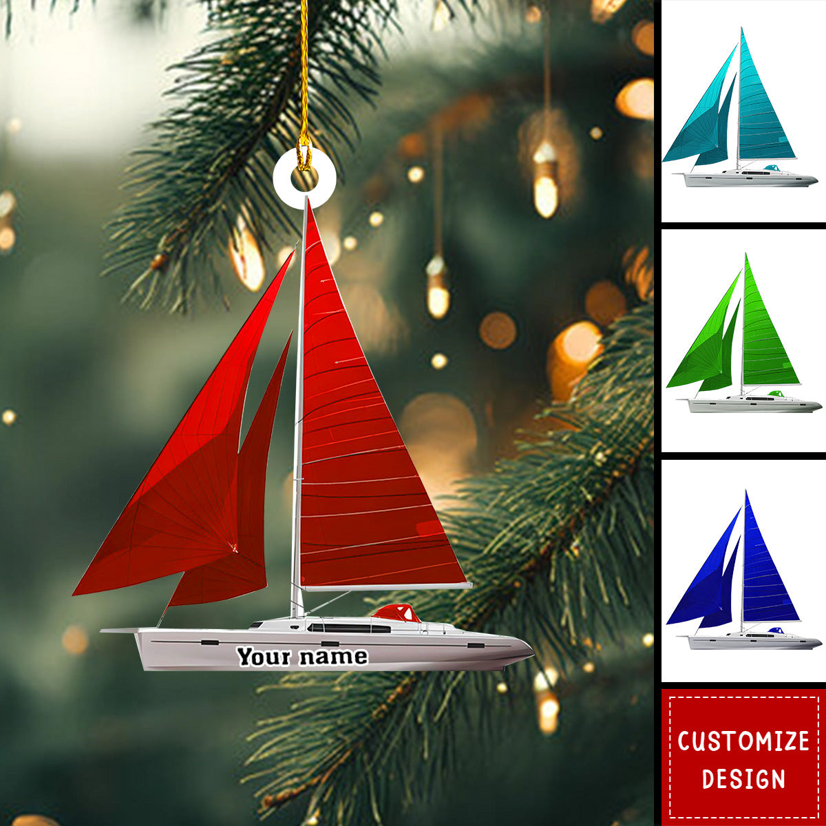 Personalized Sailboat Christmas Ornament Gift For Sailor-2024 New Release