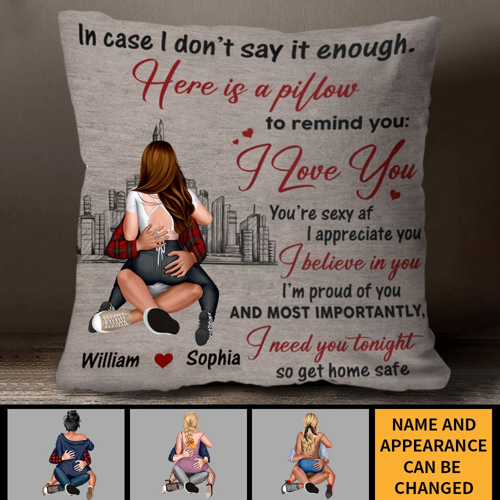 Romantic Couple Hugging I Need You Tonight Personalized Pillow