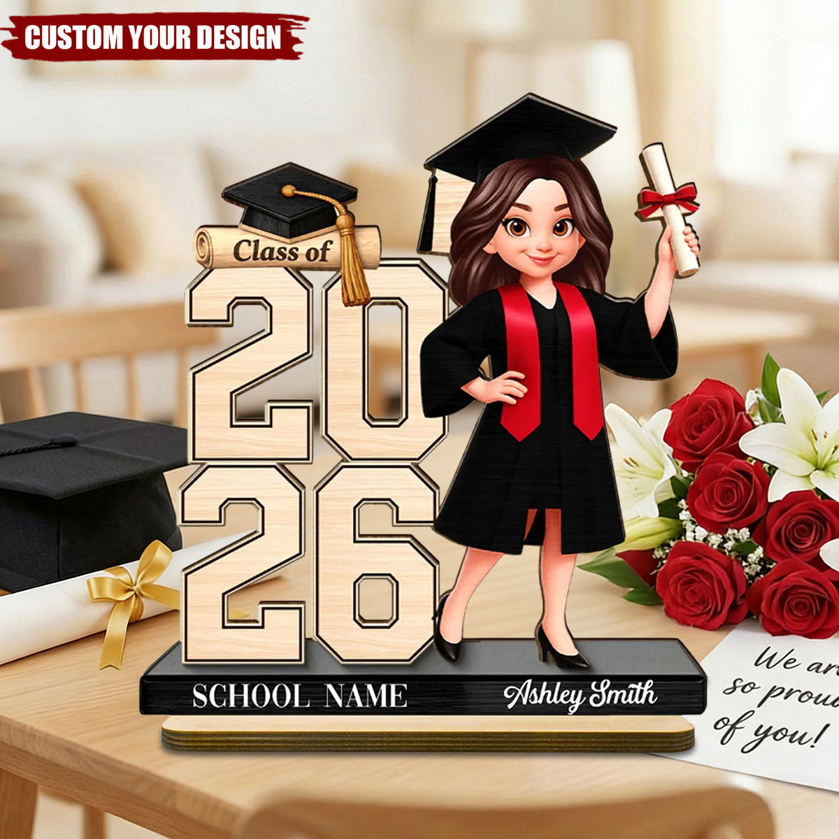 Class Of 2026 2027 Senior - Personalized Wooden Plaque - Graduation Gift For Graduates, Daughter, Son