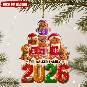 Personalized Gingerbread Family Christmas Tree Ornament,Christmas Decoration