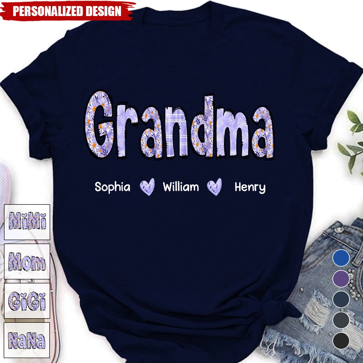 Personalized Grandma T-Shirt-Gift For Grandma