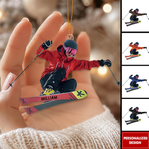 Personalized Skiing Shaped Ornament-Ski Lift Lover Gift