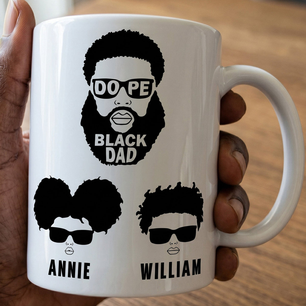 Dope Black Dad, Dope Black Father-Personalized Mug-Father's Day Gift